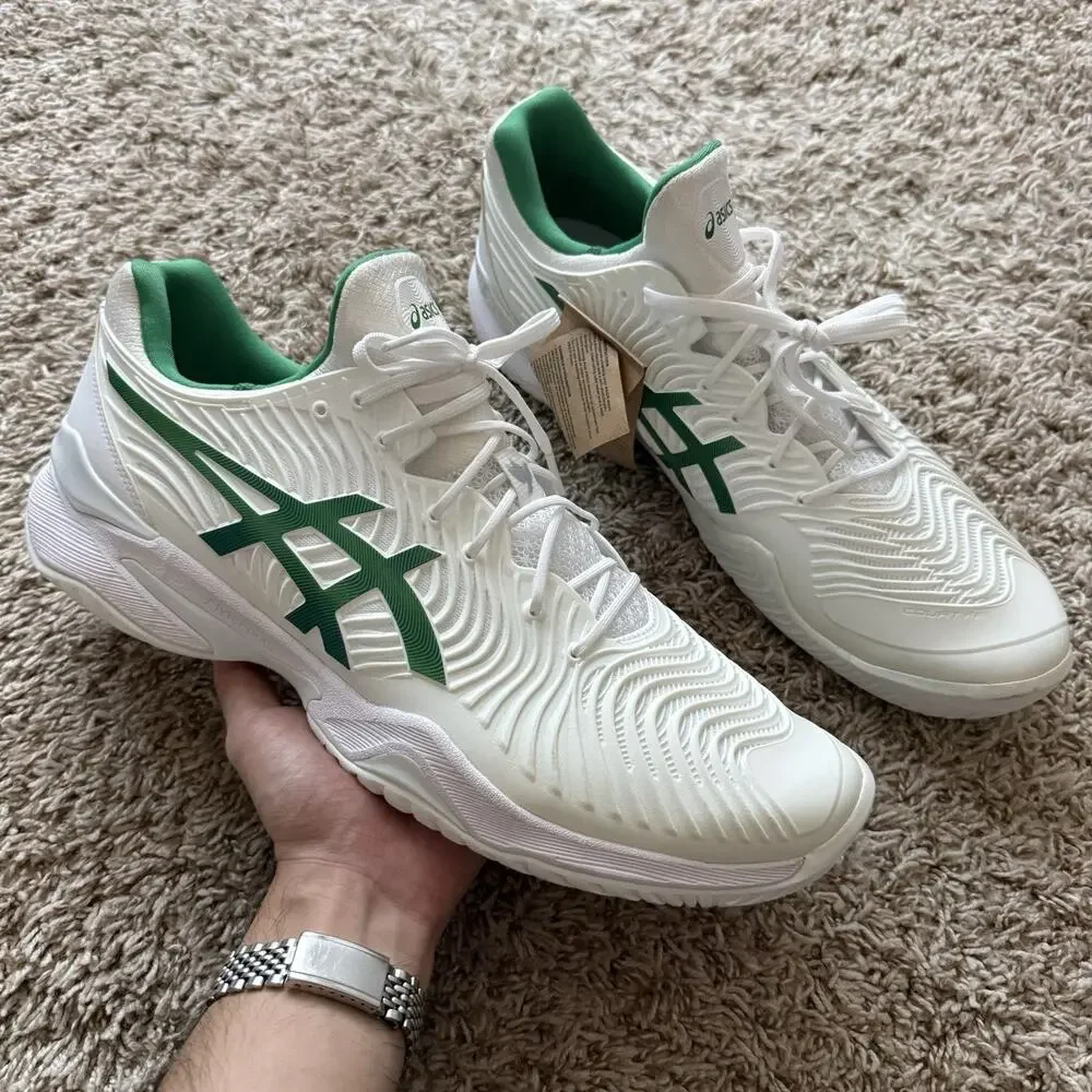 NWT Asics Court FF Novak White Green Australian Open Tennis Shoes Men’s Size 15